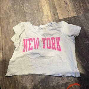 Gray Kids Shirt with Pink Print